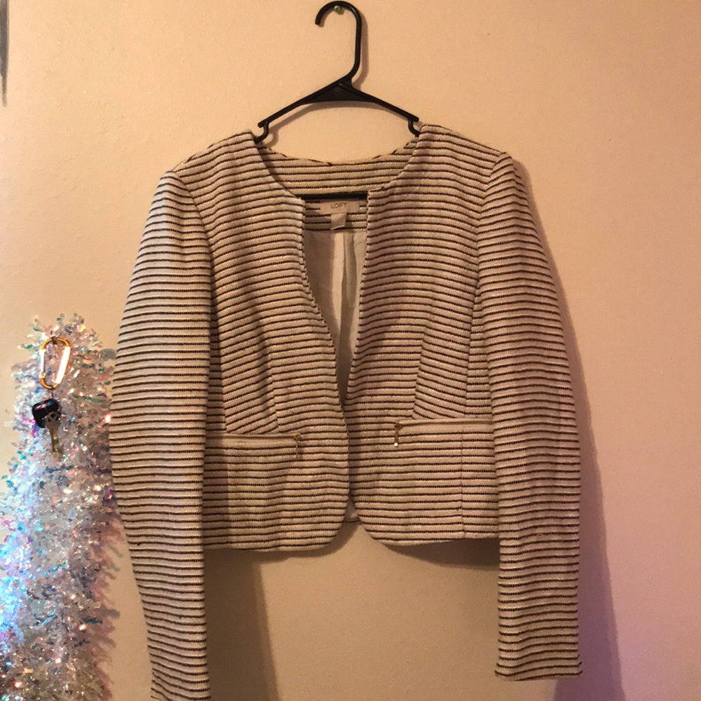 Loft Anne Taylor Collection - Woven Stripe Blazer